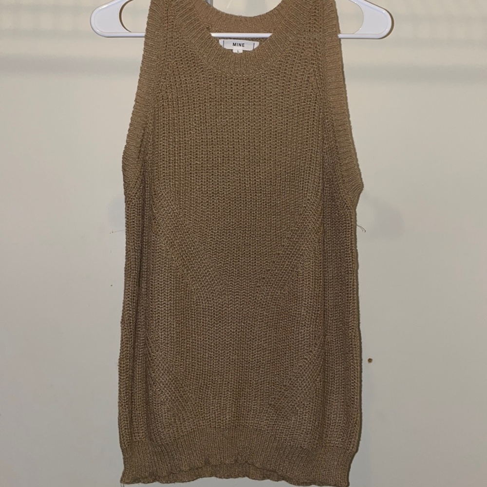 Mine- taupe sleeveless sweater tank